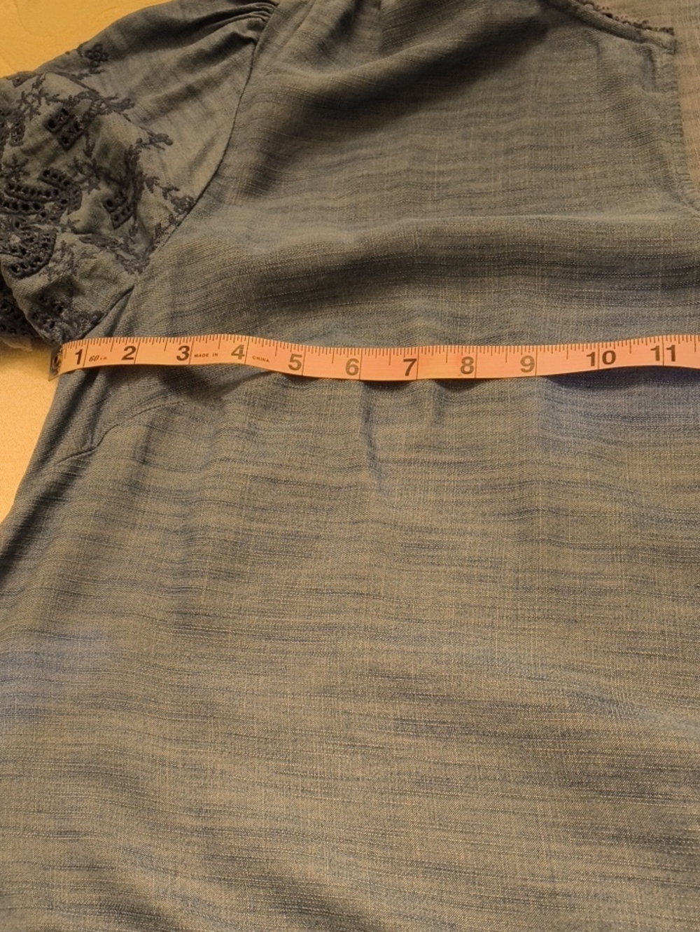 Lane Bryant Dusty Blue Embroidered V-Neck Top - Picture 5 of 11